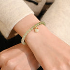 Bracelet en jade Hetian naturel Lotus Éclat Pur