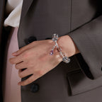 Bracelet brésilien en quartz clair incolore et améthyste – Purifier, ouvrir la sagesse, attirer les bienfaiteurs