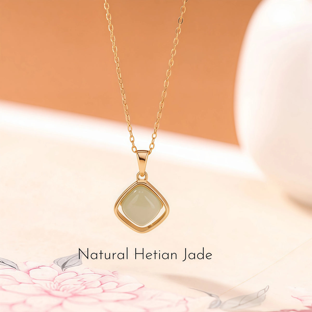 Luxury Gold Square Pendant Necklace - Stability & Protection