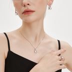 Natural Clear Quartz Lock Square Necklace - Guard Your Energy