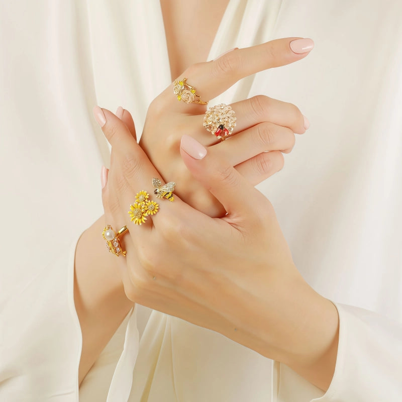 Bague ouverte Daisy Bee Crystal - Bague innocence