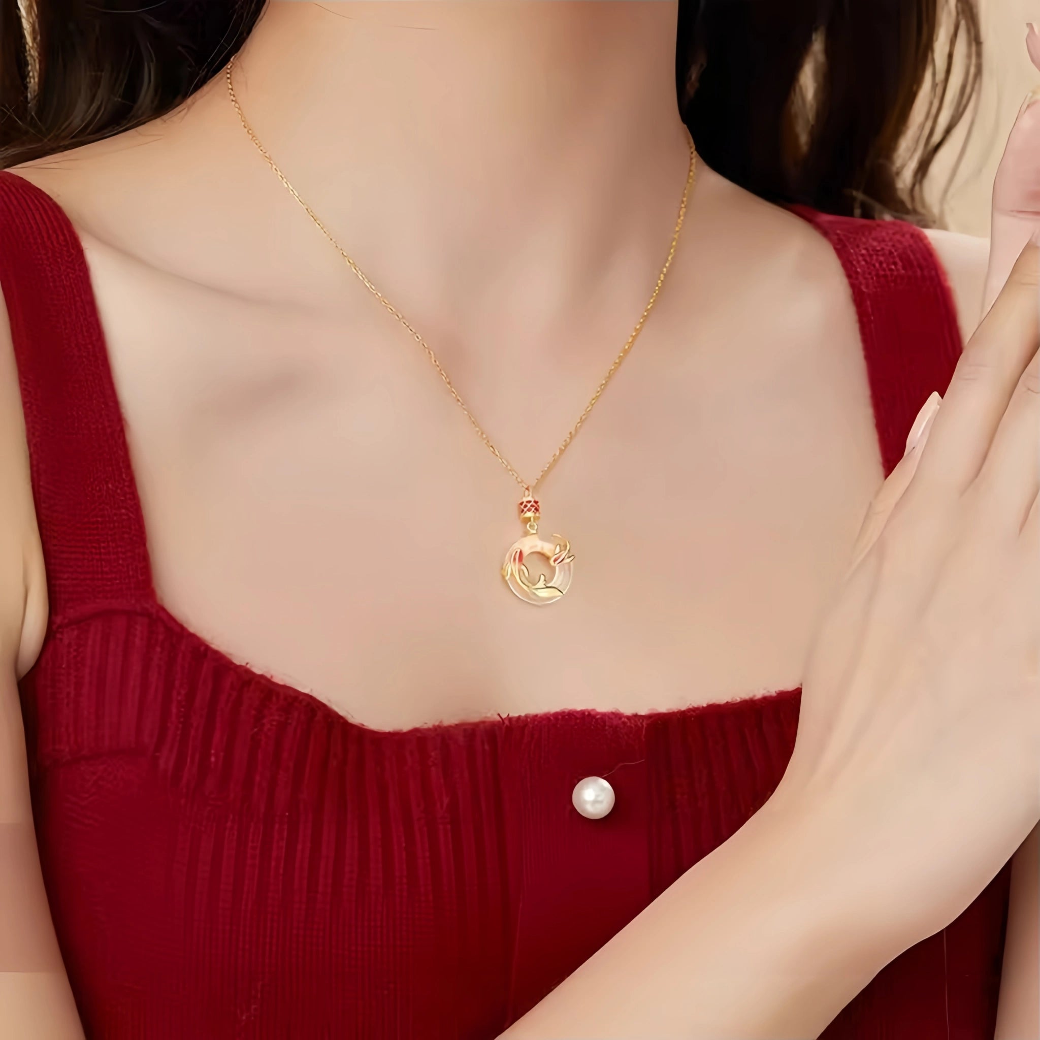 Natural Hetian Jade Ping An Kou Necklace - safety and positive blessings