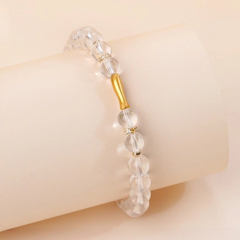 Natural Clear Crystal Bracelet - Koi for Wealth & Good Luck