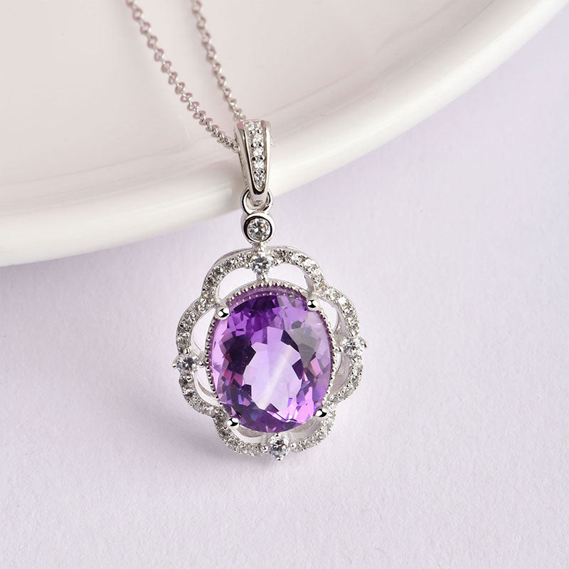 Collier en cristal naturel Violet Hush