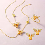 Collier Abeille Délicate en Citrine – Attraction de la Richesse & Douce Carrière