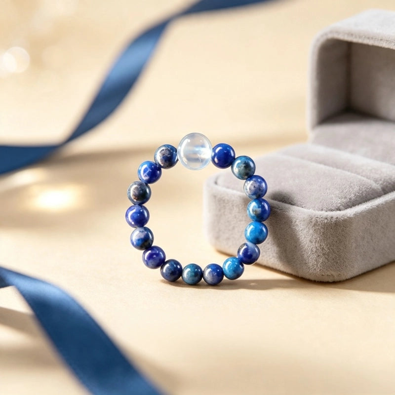 Aquamarine & Lapis Lazuli Ring - Clears Muddled Thoughts