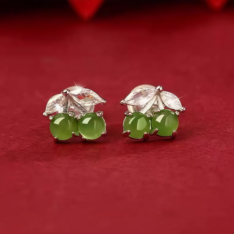 Boucles d'oreilles en jade Hetian naturel Pristine Courage