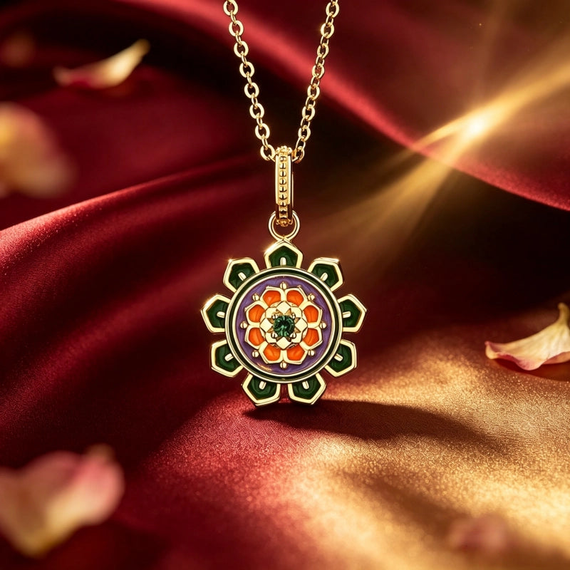 Green Lotus Necklace - Guards Constant Good Fortune
