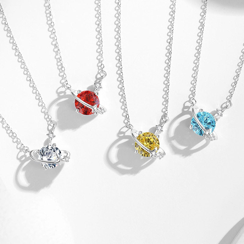 12 Birthstone Necklace for Women 925 Sterling Silver Dainty CZ Pendant Necklace Personalized Birthday Gift