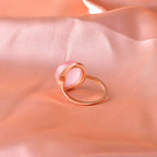 Bague en cristal d'énergie d'amour délicate en quartz rose