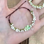 Bracelet tressé floral fait main