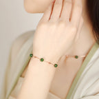 Star‑Scattered Hetian Jade Necklace & Bracelet Set