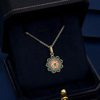 Green Lotus Necklace - Guards Constant Good Fortune