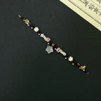 Bracelet tressé floral fait main