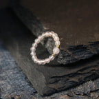 Natutal Rose Quartz Elastic Ring - Love and Peace