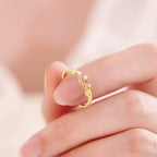 Bague rose en émail lumineux - Bague Amour