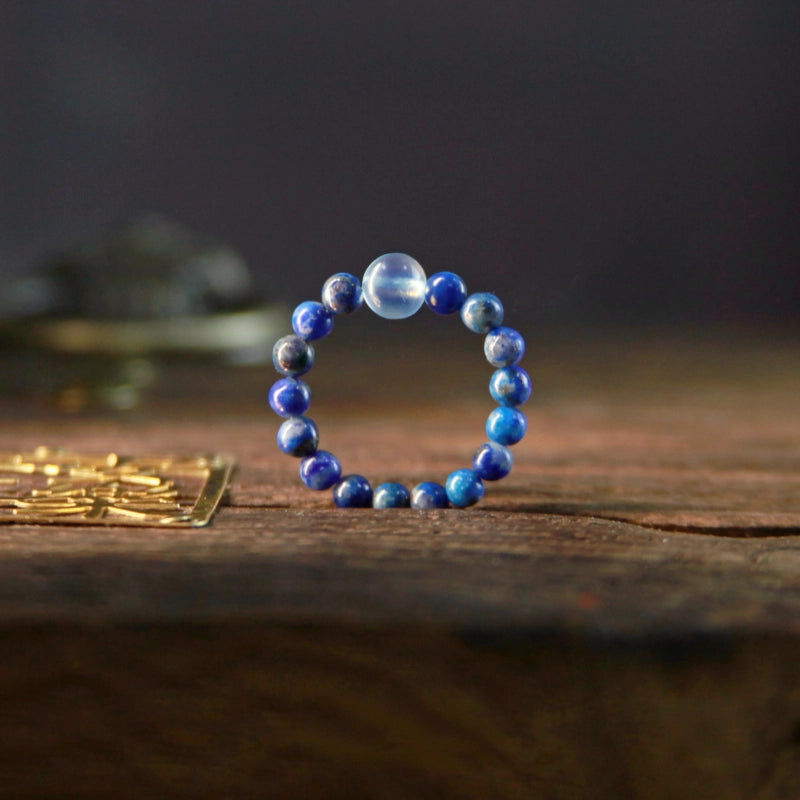 Aquamarine & Lapis Lazuli Ring - Clears Muddled Thoughts