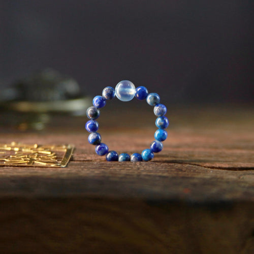 Aquamarine & Lapis Lazuli Ring - Clears Muddled Thoughts