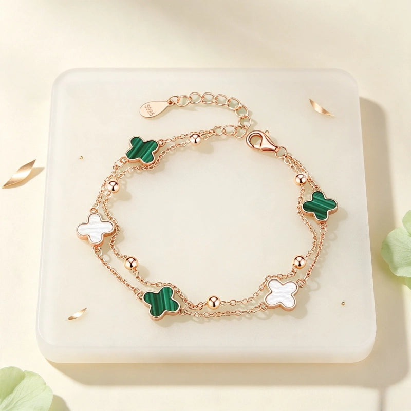 Four-Leaf Clover Bracelet，Four-Leaf Clover Carries Beautiful Wishes