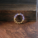 Natural Amethyst & Agarwood Ring - Wear Luck and Tranquility