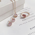 Faceted Square Rutilated Quartz & Amethyst Rose Gold Gift Box Set - Strengthen Personal Aura