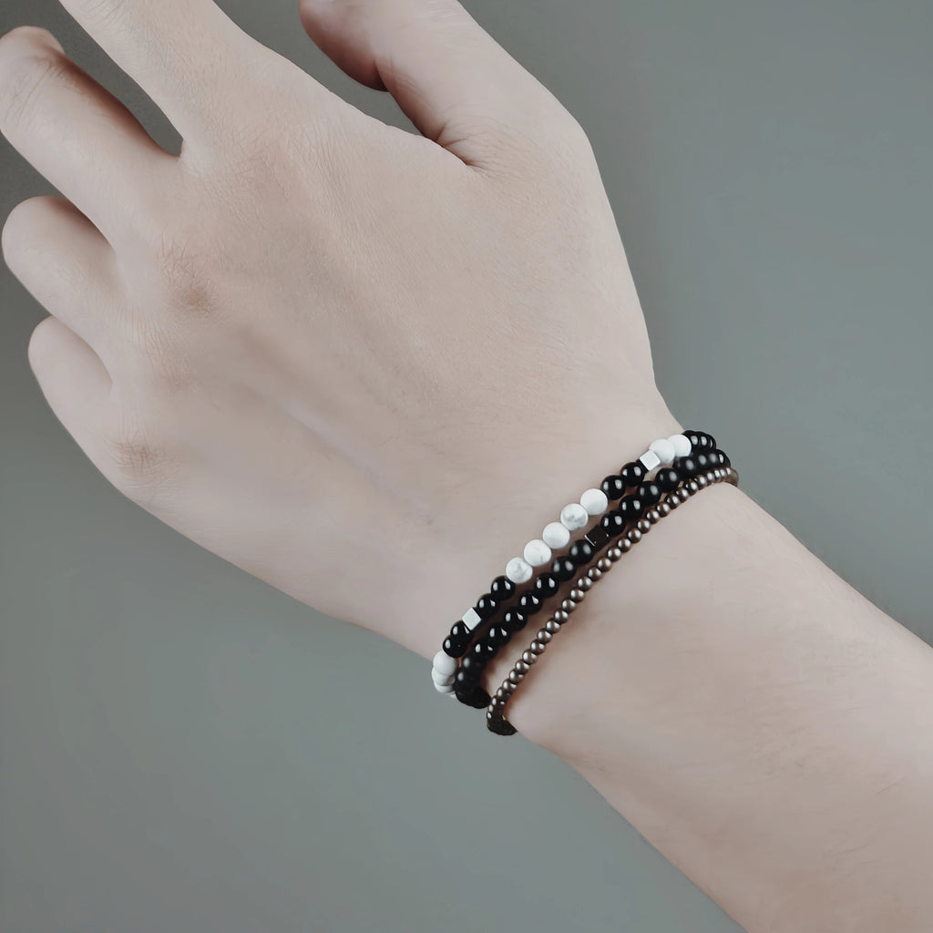 Thin Natural Stone Bracelet for Men & Women - Earth Energy & Minimal Daily Wear