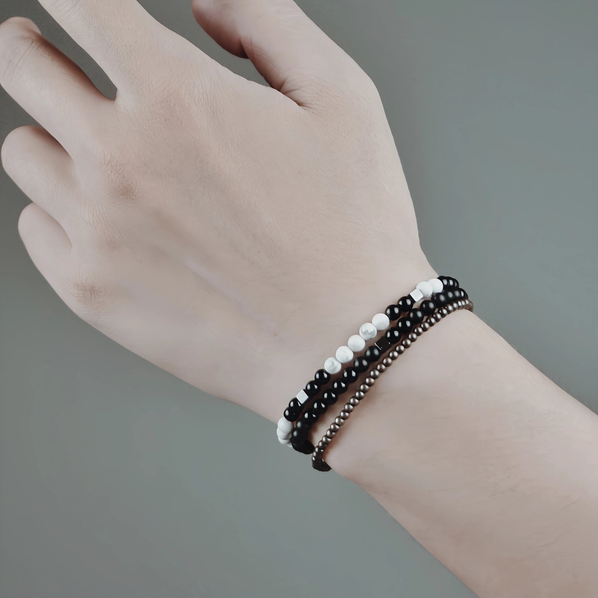 Thin Natural Stone Bracelet for Men & Women - Earth Energy & Minimal Daily Wear