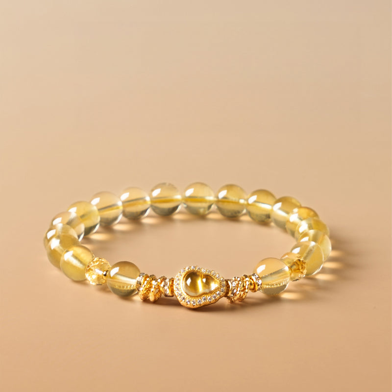 Citrine Lucky Gourd Bracelet - Success & Prosperity