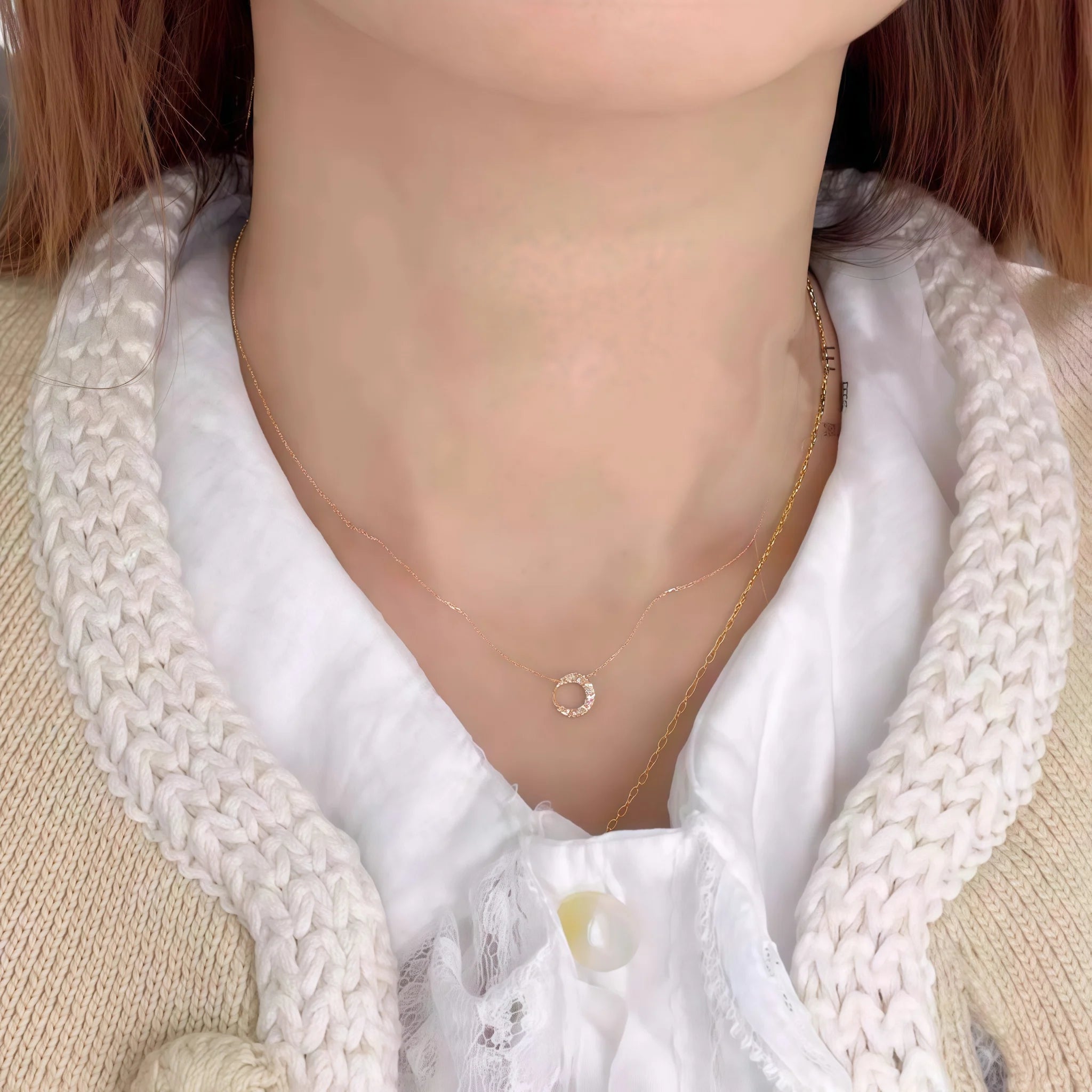 Pavé‑Set Crescent Moon Jewelry Set - Quiet Protection