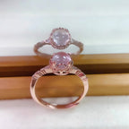 Natural Rose Quartz Crystal, Healing Ring For Women