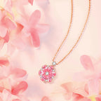 Collier Fleur de Cerisier Rose, Collier Polyvalent de Luxe Léger en Argent Pur