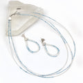 Natural Aquamarine & Moonstone Necklace Earrings Jewelry Set - Pursuit of freedom