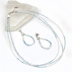 Natural Aquamarine & Moonstone Necklace Earrings Jewelry Set - Pursuit of freedom