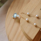 Rabbit‑Shaped Aquamarine Necklace & Earring Set - To My Dearest Sweet One