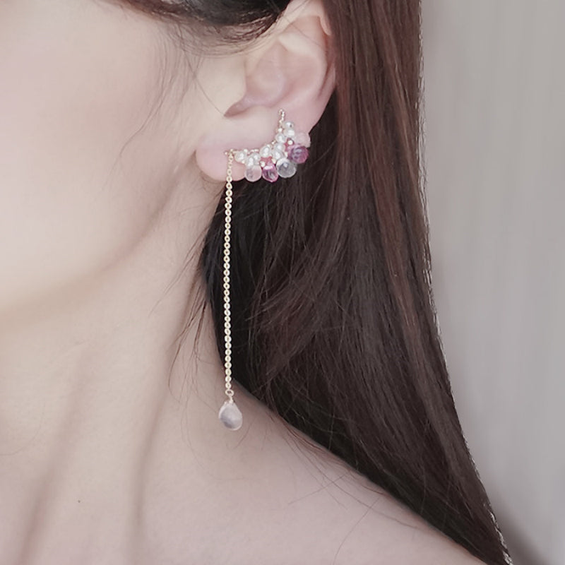 Rose Quartz Fairy-Tale Princess Asymmetrical Earrings – Romance & Confidence