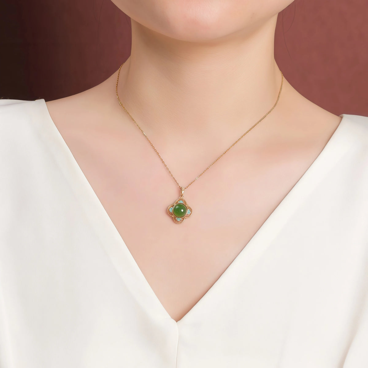 Ancient Oriental Hetian Jade Pendant Necklace - Luck & Perfection