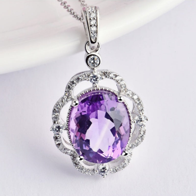 Collier en cristal naturel Violet Hush