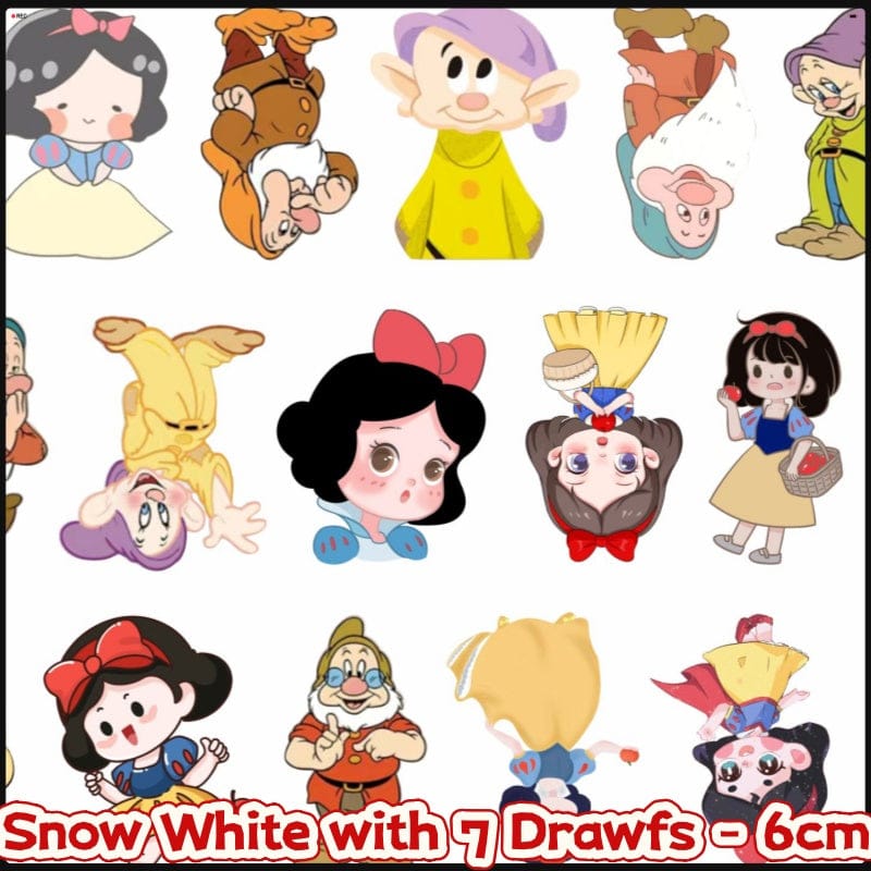 Snow White with 7 Drawfs 6cm Acrylic Charms for DIY match game-open in live