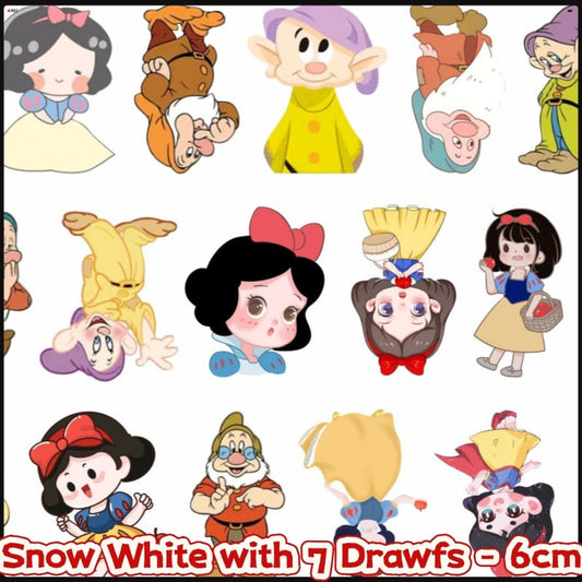 Snow White with 7 Drawfs 6cm Acrylic Charms for DIY match game-open in live