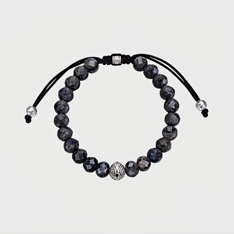 Evil Eye Black Sunstone Men's Bracelet