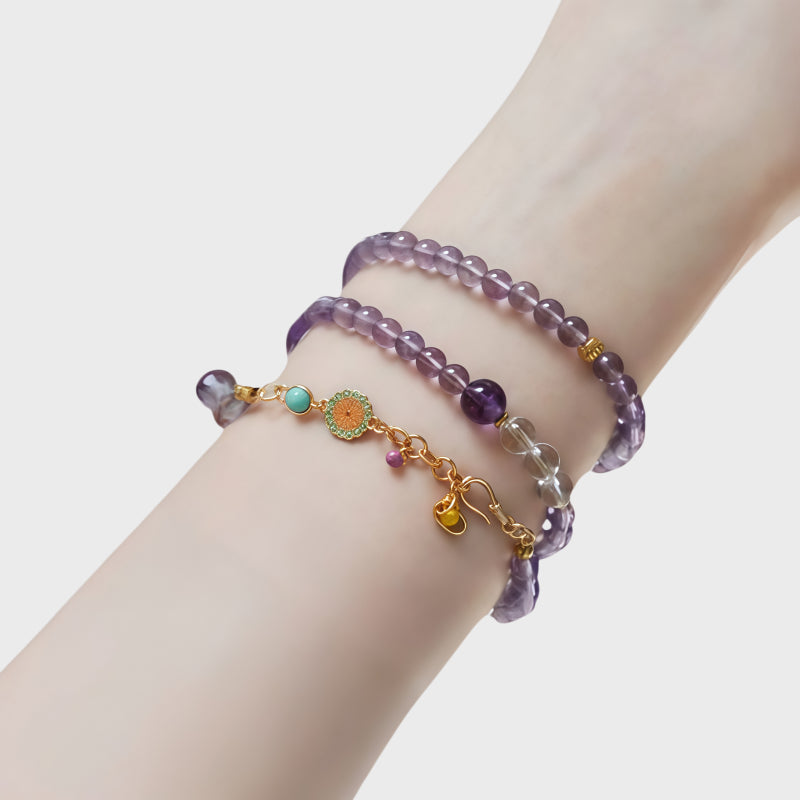 Third Eye Multi-Wrap Natural Crystal Bracelet
