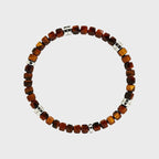 Bracelet en Pierre Naturelle Œil de Tigre, Coupe Droite et Facette Fine, Cadeau de Saint-Valentin pour Petit Ami