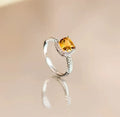 Bague porte-bonheur en citrine naturelle