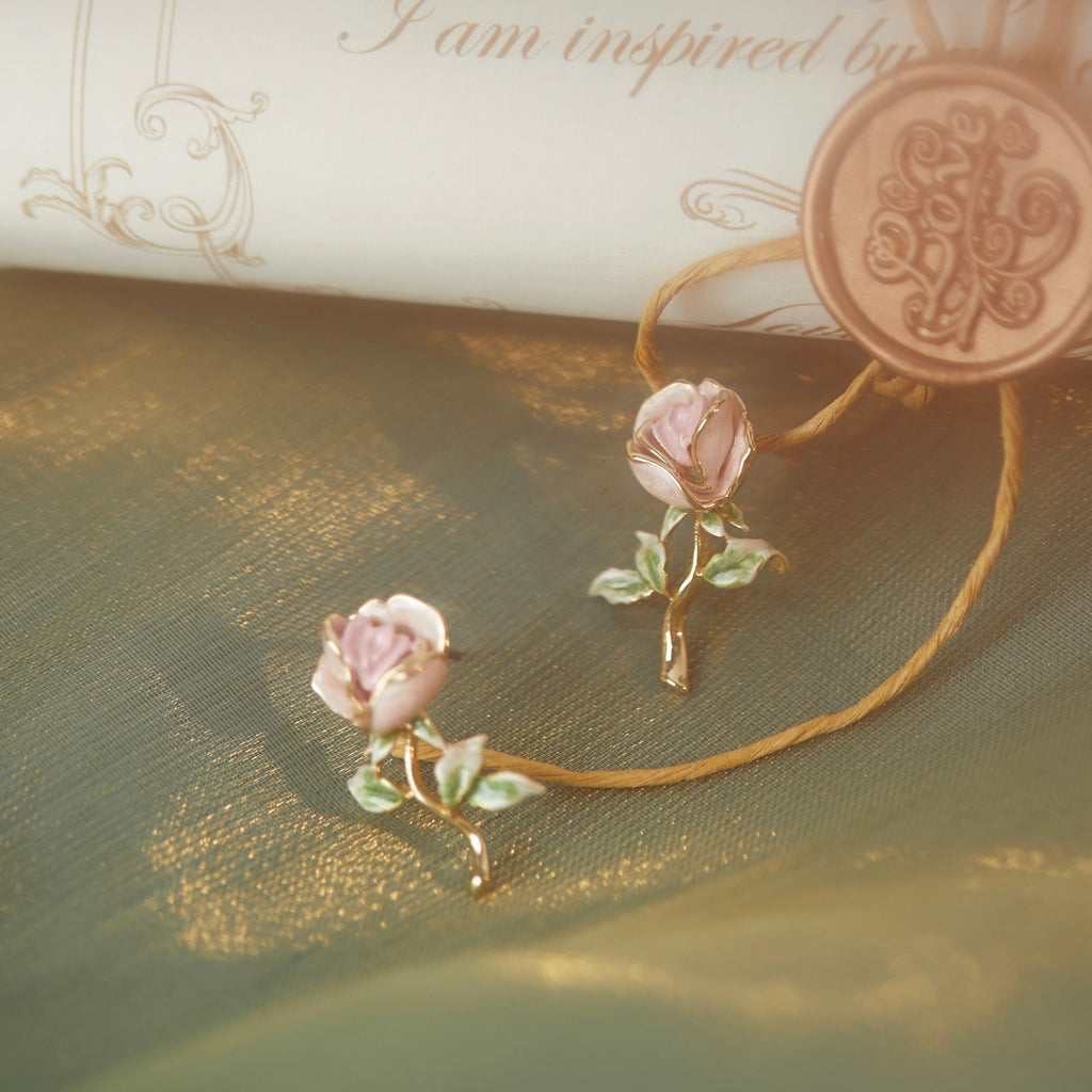Rose Pink Necklace/Bracelet/Ring/Earrings Set - Sincere Romantic Love