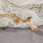 Rose Pink Necklace/Bracelet/Ring/Earrings Set - Sincere Romantic Love