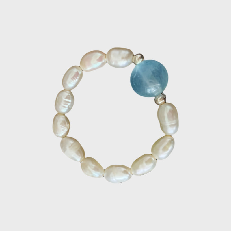 Aquamarine & Pearl Ring - Spiritual Benefits & Positive Energy