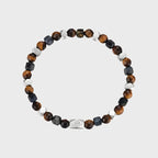 Bracelet Œil de tigre naturel — Style vintage neutre, polyvalent pour tous les looks