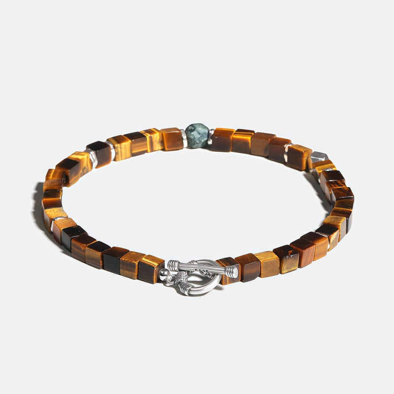 Bracelet en Œil de Tigre Naturel S925 pour Couple - Attraction de Richesse pour Homme, Cadeau de Saint-Valentin