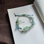 Natural Green Fluorite Hand Braided Bracelet - Clarity & Renewal Energy