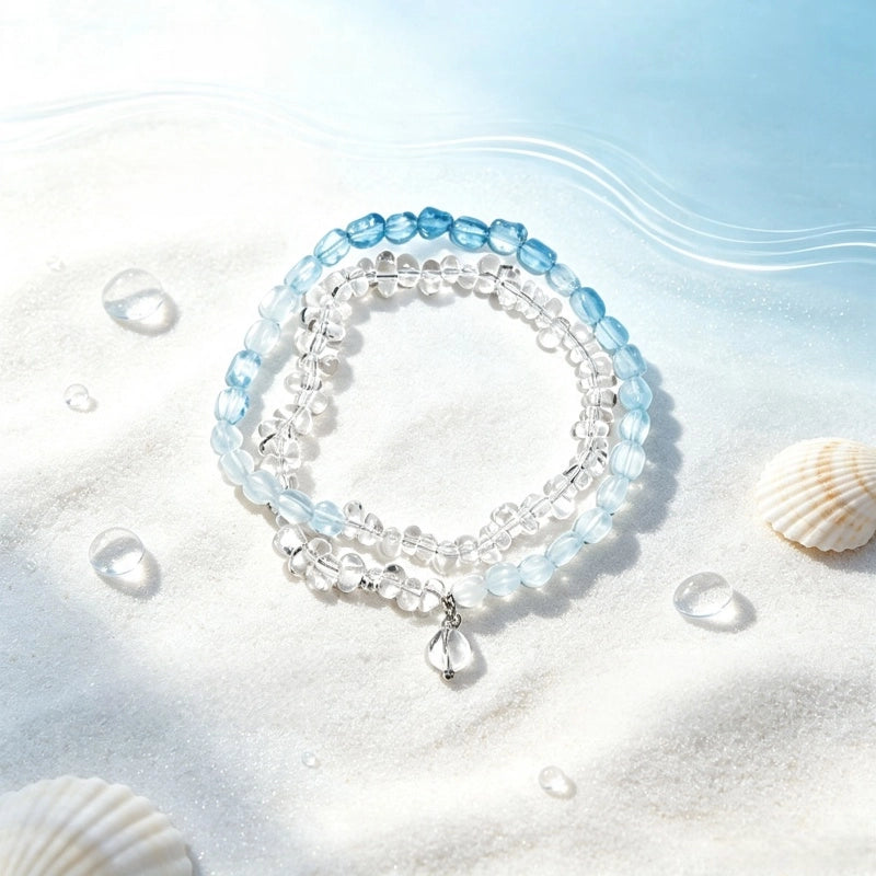 Gradient Aquamarine Bracelet – Calm Emotion, Speak Truth, Attract Luck